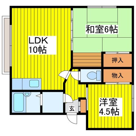 東区役所前駅 徒歩5分 2階の物件間取画像